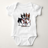 Boston Terriers Leashed Romper (Voorkant)