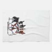 Boston Terriers Leashed Theedoek (Horizontaal)