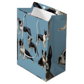 Boston Terriers Medium Cadeauzakje (Voorkant Gekanteld)