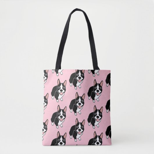 Boston Terriers Pattern All-Over Print Canvas tas (Voorkant)