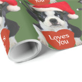 Boston Terriers Santa Cadeaupapier (Rol Hoek)