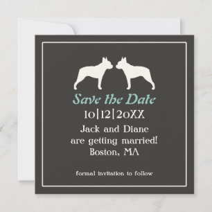 Boston Terriers Trouwkaart Save the Date Uitnodigi