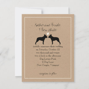 Boston Terriers Wedding Invitation Kaart