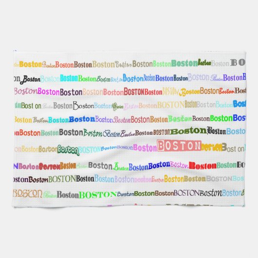 Boston Text Design II Kitchen Towel Theedoek (Horizontaal)