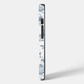 Boston Toile Blauw en Wit Telefoon Case (Achterkant / Links)