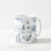 Boston Toile Blue Koffiemok (Voorkant rechts)