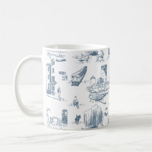 Boston Toile Blue Koffiemok
