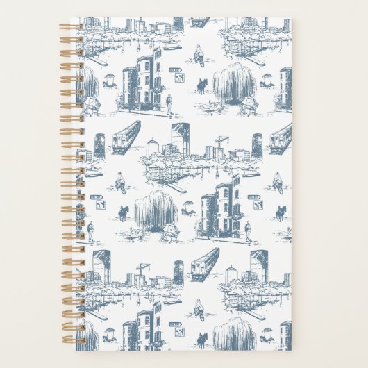 Boston Toile Blue Planner (Devant)