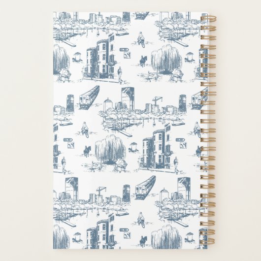 Boston Toile Blue Planner (Achterkant)