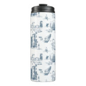 Boston Toile Blue Thermosbeker (Voorkant)