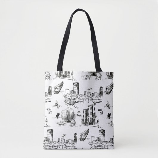 Boston Toile Canvas tas (Voorkant)