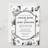 Boston Toile Faire-part de mariage (Devant)