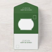 Boston Toile Forest Green AllinOne bruiloft uitnod All In One Uitnodiging (Buitenkant)