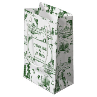 Boston Toile Forest Green gepersonaliseerde gesche Klein Cadeauzakje
