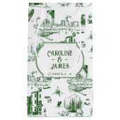 Boston Toile Forest Green gepersonaliseerde gesche Klein Cadeauzakje (Voorkant)