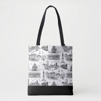 Boston Toile (jubileumeditie) Zwart/Wit Draagtas