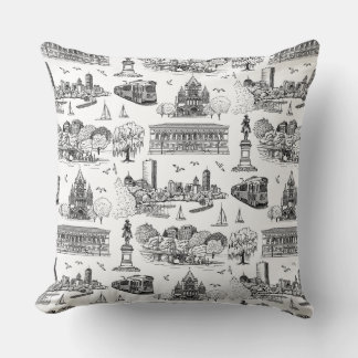Boston Toile (jubileumeditie) Zwart/Wit Kussen