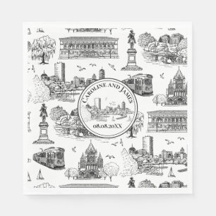 Boston Toile (jubileumeditie) Zwart/Wit Servet