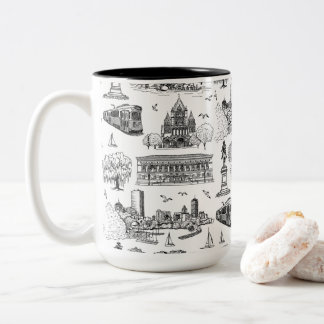 Boston Toile (jubileumeditie) Zwart/Wit Tweekleurige Koffiemok