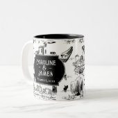 Boston Toile Mariage personnalisé Date Mug (Devant gauche)