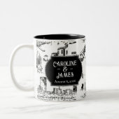 Boston Toile Mariage personnalisé Date Mug (Gauche)
