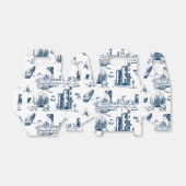 Boston Toile Navy Bedankdoosjes (Uitgevouwen)