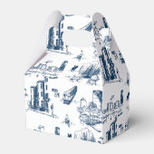 Boston Toile Navy gepersonaliseerde gunst box Bedankdoosjes (Achterkant)