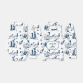 Boston Toile Navy gepersonaliseerde gunst box Bedankdoosjes (Uitgevouwen)