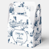Boston Toile Navy gepersonaliseerde gunst box Bedankdoosjes (Geopend)