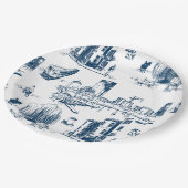Boston Toile Navy Papieren Bordje (Gekanteld)