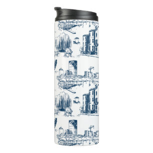 Boston Toile Navy Thermosbeker