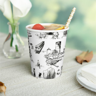 Boston Toile Papieren Bekers