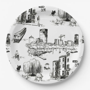 Boston Toile Papieren Bordje