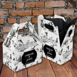 Boston Toile Personalized Favor Box Bedankdoosjes