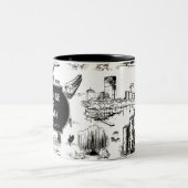 Boston Toile Personalized Wedding Date Mok (Center)