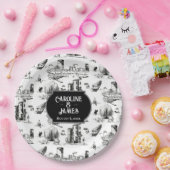 Boston Toile Personalized Wedding Paper Bord (Feest)