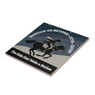 Boston tot Beyond 1776–2026 Midnight Rider Kunst Tegeltje