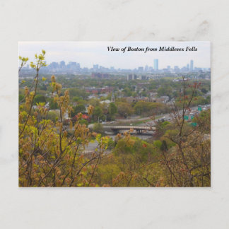 Boston uit Middlesex Fells Overlook in Spring Briefkaart