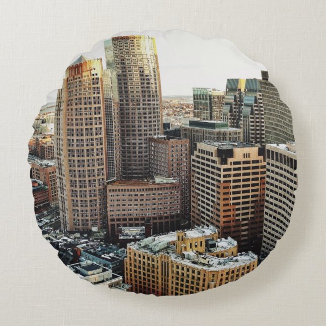 Boston uitzicht rond kussen (Voorkant)