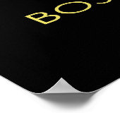 Boston - uitzicht van Panorama 's nachts Poster (Hoek)