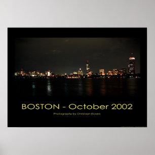 Boston - uitzicht van Panorama 's nachts Poster