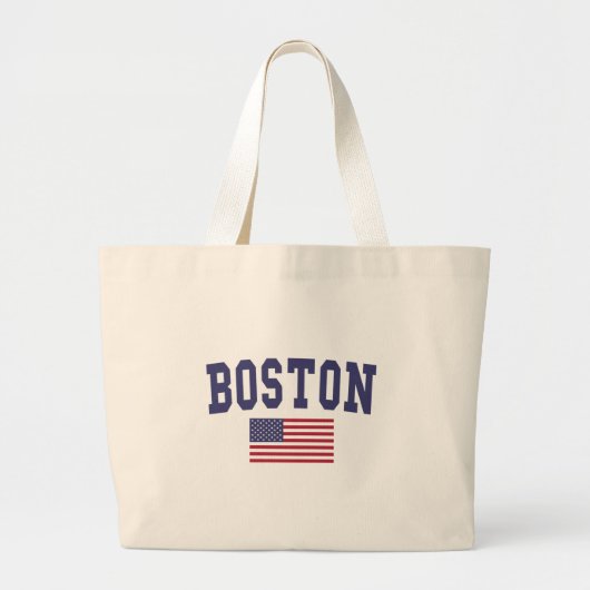Boston US Flag Grote Tote Bag (Voorkant)