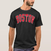 Boston Varsity Style Red Text T-Shirt (Voorkant)