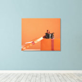 Boston verschrikkelijke puppy in cadeaudoos canvas afdruk (Insitu (Houten vloer))
