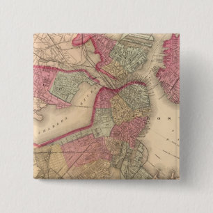 Boston Vierkante Button 5,1 Cm