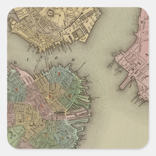 Boston Vierkante Sticker (Voorkant)