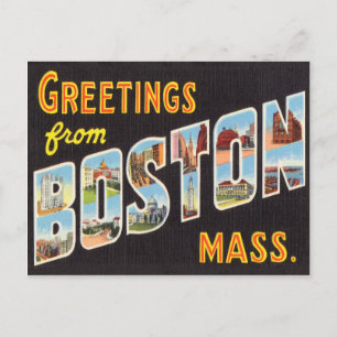 Boston Vintage Travel Briefkaart teruggezet