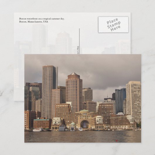Boston Waterfront Briefkaart (Voorkant / Achterkant)