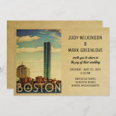 Boston Wedding Invitation  midden in de eeuw Kaart (Voorkant / Achterkant)