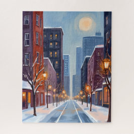 Boston Winter | Massachusetts Stad Watercolor Legpuzzel